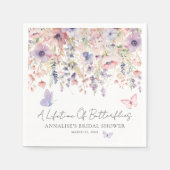 Vlinder Wilde Bloemen Bruidsdiner Servet (Voorkant)