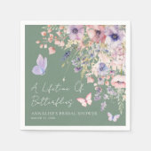 Vlinder Wilde Bloemen Bruidsdiner Servet (Voorkant)