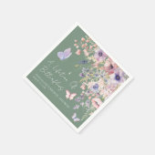 Vlinder Wilde Bloemen Bruidsdiner Servet (Hoek)