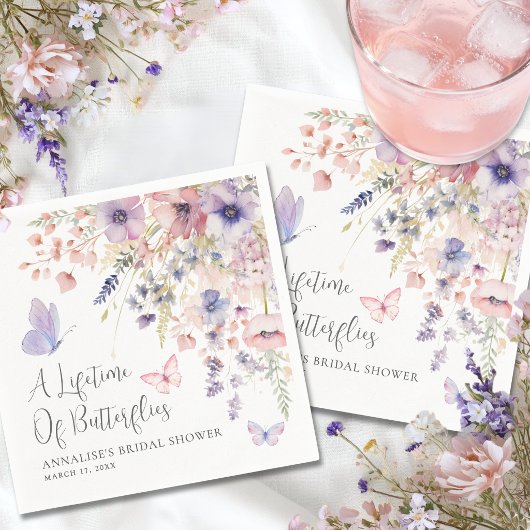 Vlinder Wilde Bloemen Bruidsdiner Servet