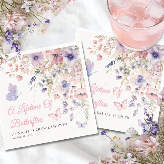 Vlinder Wilde Bloemen Bruidsdiner Servet