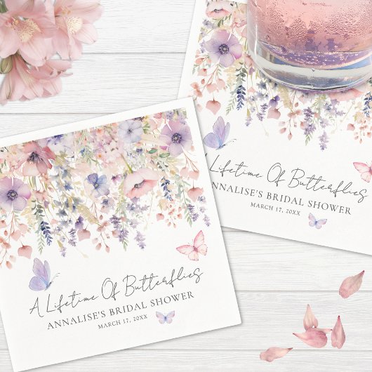 Vlinder Wilde Bloemen Bruidsdiner Servet