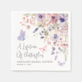 Vlinder Wilde Bloemen Bruidsdiner Servet (Voorkant)