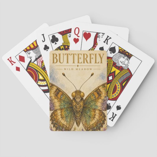 Vlinder Wilde Weide Natuur Pokerkaarten (Achterkant)