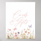 Vlinder Wildflower Baby shower Kaarten en geschenk Poster (Voorkant)