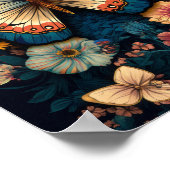  vlinder William Morris stijl Poster (Hoek)