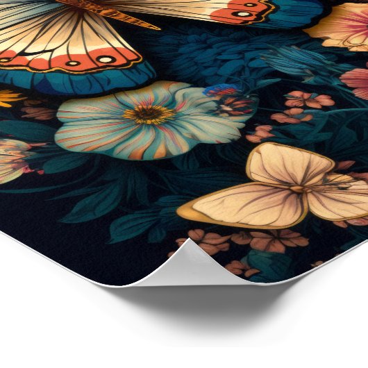  vlinder William Morris stijl Poster (Hoek)