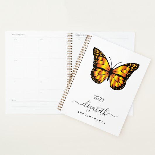 Vlinder wit goud zwart 2025 planner (Display)