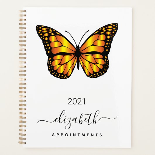 Vlinder wit goud zwart 2025 planner (Voorkant)