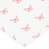 Vlinder wit rose goud roze tafelkleed (Gekanteld)
