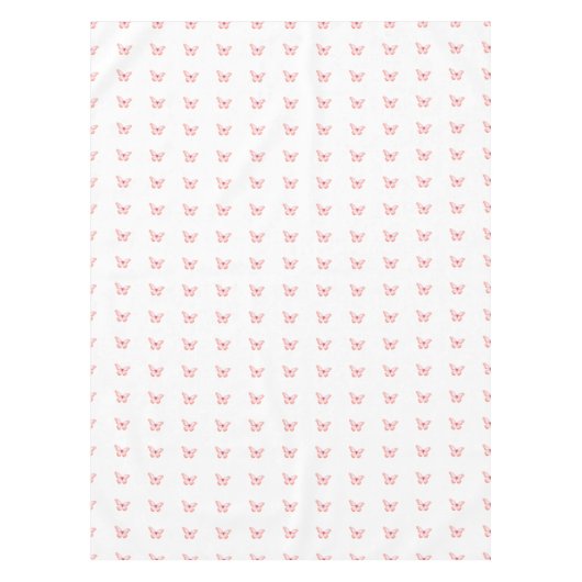 Vlinder wit rose goud roze tafelkleed (Voorkant)
