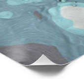 *~* Vlinder Witte Bloem Waterverf AP52 Perfect Poster (Hoek)