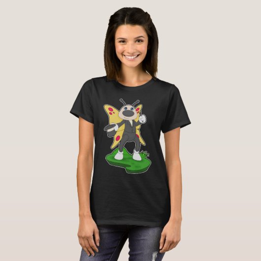 Vlinder Wizard Toverstaf Cilinder T-shirt (Voorkant volledig)