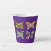 Vlinder Word Art Custom Coffee Latte Cup Mok (Voorkant)
