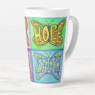 Vlinder Word Art Custom Latte Mok Cup