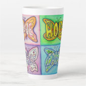Vlinder Word Art Custom Latte Mok Cup (Voorkant)
