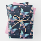  vlinder wrap papier platte plaat set van 3 inpakpapier vel (In situ)