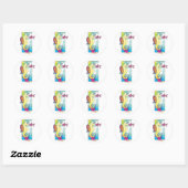 vlinder zeepaard en vis ronde sticker (Vel)