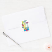 vlinder zeepaard en vis ronde sticker (Envelop)