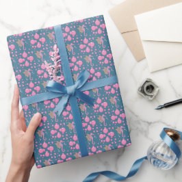 Vlinder Zeepaardje in Bellen Wikkelpapier Cadeaupapier