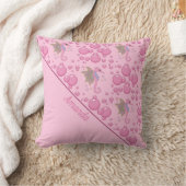 Vlinder Zeepaardje in Roze Bellen Custom Kussen (Deken)