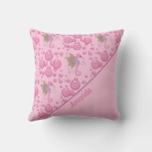 Vlinder Zeepaardje in Roze Bellen Custom Kussen (Achterkant)