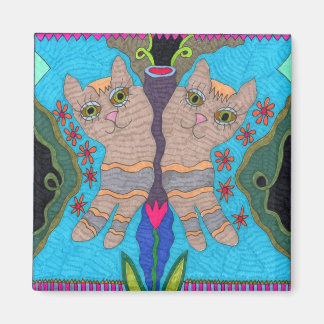 Vlinder-zij aan zij katten magneet