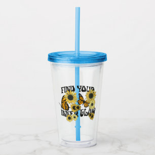 vlinder Zoek uw binnenste gloed Acryl Drinkbeker