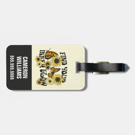  vlinder | Zoek uw binnenste gloed Bagagelabel (Achterkant horizontaal)