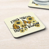  vlinder | Zoek uw binnenste gloed Bier Onderzetter (Linkerzijde)