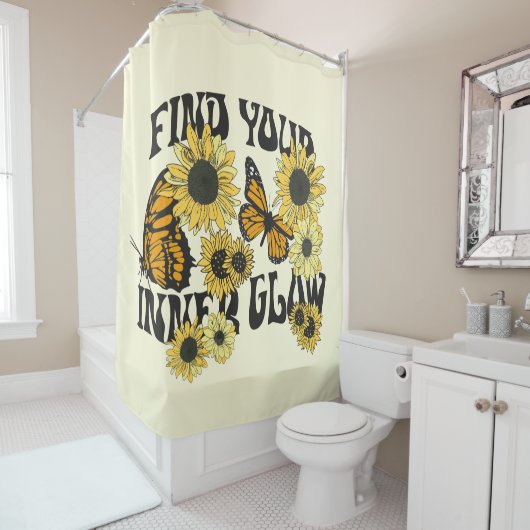  vlinder | Zoek uw binnenste gloed Douchegordijn (In situ)