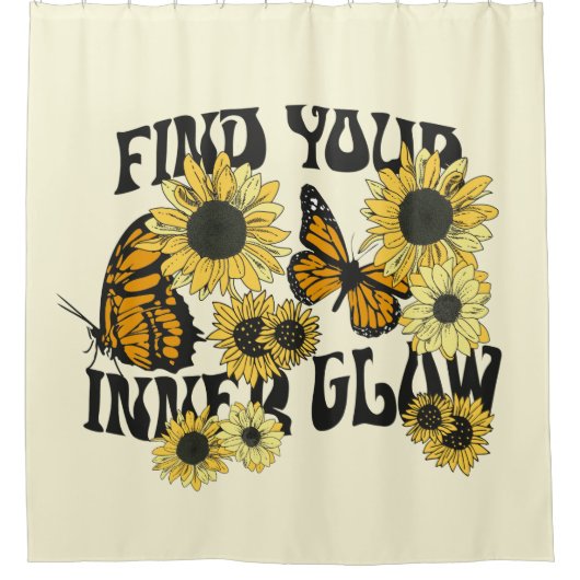  vlinder | Zoek uw binnenste gloed Douchegordijn (Voorkant)