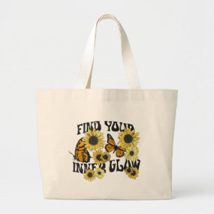  vlinder   Zoek uw binnenste gloed Grote Tote Bag