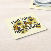 vlinder | Zoek uw binnenste gloed Kartonnen Onderzetters (Schuin)