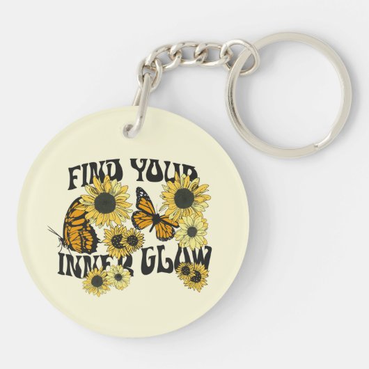  vlinder | Zoek uw binnenste gloed Sleutelhanger (Achterkant)
