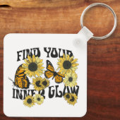  vlinder | Zoek uw binnenste gloed Sleutelhanger (Achterkant)