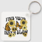  vlinder | Zoek uw binnenste gloed Sleutelhanger (Achterkant)