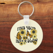  vlinder | Zoek uw binnenste gloed Sleutelhanger (Voorkant)