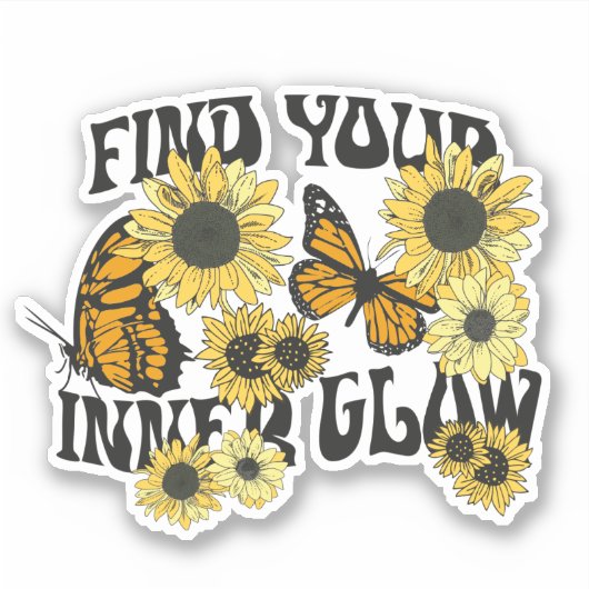 vlinder | Zoek uw binnenste gloed Sticker (Voorkant)