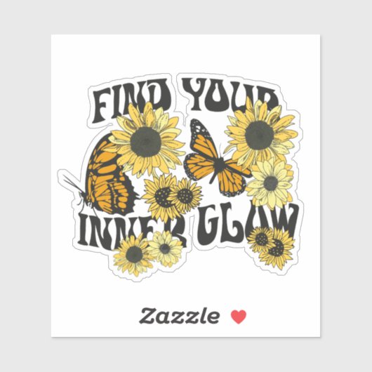 vlinder | Zoek uw binnenste gloed Sticker (Vel)