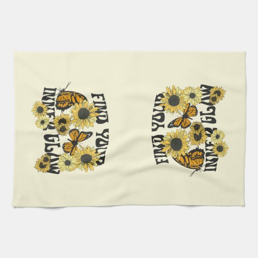  vlinder | Zoek uw binnenste gloed Theedoek (Horizontaal)