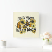  vlinder | Zoek uw binnenste gloed Vierkante Klok (Huis)