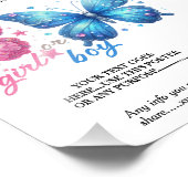 vlinder zomer Geslacht onthullen Party aangepaste Foto Afdruk (Hoek)