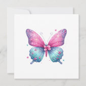 vlinder zomer Geslacht onthullen Party uitnodiging (Achterkant)