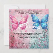 vlinder zomer Geslacht onthullen Party uitnodiging (Voorkant)
