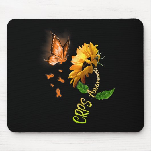 Vlinder Zonnebloem CRPS Awareness Muismat (Voorkant)