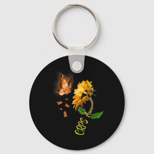 Vlinder Zonnebloem CRPS Awareness Sleutelhanger