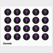 Vlinder zonnebloem fibromyalgie bewustzijn 1 ronde sticker (Vel)
