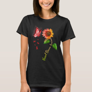 Vlinder Zonnebloem Hartziekte Bewustzijn T-shirt