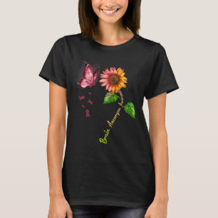 Vlinder Zonnebloem Hersenaneurysma Bewustzijn T-shirt